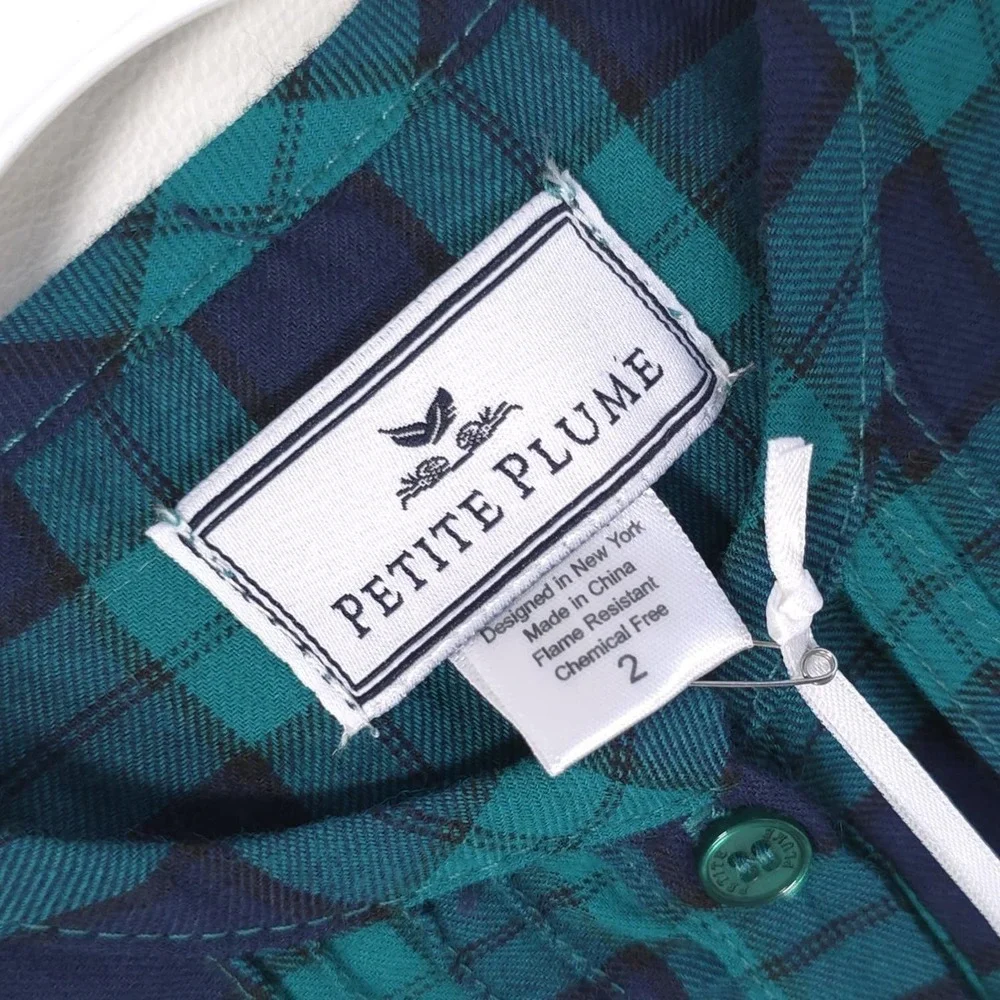 PETITE PLUME New Girls 2T Highland TartanFlannel Beatrice Nightgown Sleep Pajama